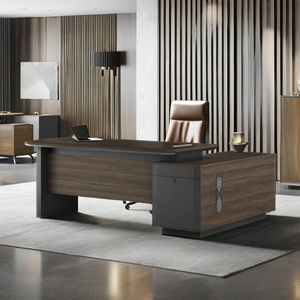 3D hình ảnh mẫu hình ảnh của ông chủ điều hành văn phòng bàn chuyển đổi bảng gỗ hình chữ L bàn văn phòng bán buôn bàn điều hành - Product Image 3