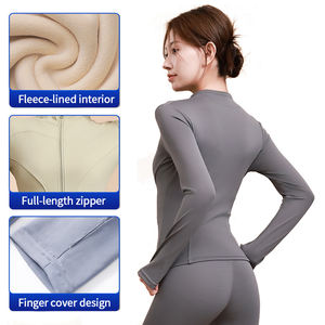 Sbart, chaqueta deportiva de manga larga para mujer, ropa de Yoga acolchada gruesa y cálida con cremallera, chaqueta de talla grande para Yoga - Product Image 2