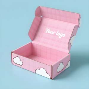 Personalizzare Cartone Rosa Carta Nuvola Mailer e Scatola di Trasporto Cartone Cartone Rosa Nuvola di Carta di Alta Qualità Personalizzare Mailer Scatola di Trasporto - Product Image 3