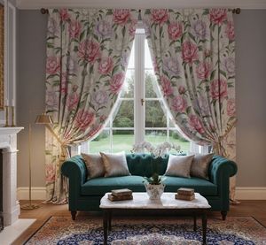 Oriental Chinese Floral Window <b>Curtains</b> Dense Floral Panel 70% Light Blocking Decorative Fabric Drapes <b>for</b> Living Room Bedroom - Product Image 3