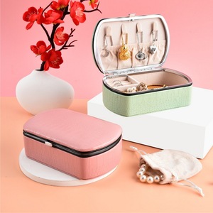 Caja de Almacenamiento de Joyas con Patrón de Cocodrilo en PU, Caja de Joyas Creativa en Color Macaron, Caja de Joyas con Múltiples Compartimentos - Product Image 3