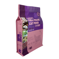 Pochette debout de 15kg 20kg Sac d'emballage alimentaire pour animaux de compagnie à fond plat et à gousset latéral personnalisé