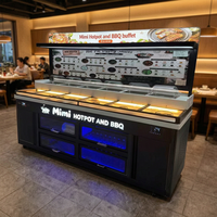 Refrigerador comercial de 1.8 metros con termostato mecánico de una sola temperatura para mostrador de condimentos de hot pot de autoservicio