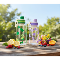 Bouteille d'eau pour enfants écologique de qualité alimentaire, résistante aux hautes températures, transparente, portable, en plastique, design de dessin animé pour le sport en plein air