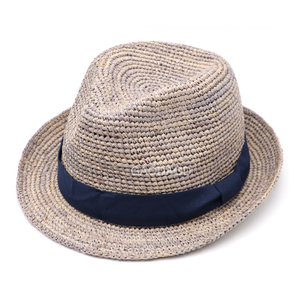 A Cheap Summer Beach Plain Straw Beach <span class=keywords><strong>Borsalino</strong></span> Fedora Hat Chapeaux pour hommes - Product Image 1
