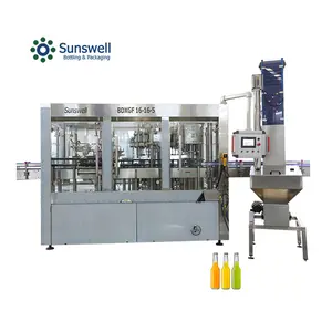 High Speed Alcoholic Drink Washing Bottling Capping Monoblock Machine Carbonated Water Production Line for Glass Bottle