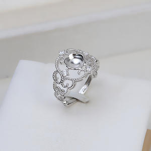 Anillo de Plata S925 Wenchi con Perlas de 8-10 mm (3mm-6mm), Accesorios para DIY, Modelo 16543 - Product Image 1