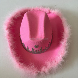 Sombrero Vaquero HLC con Lentejuelas Brillantes y Llamas Rosas, Sombrero de Vaquera Brillante para el Día de San Valentín, Fiesta, Cosplay, Baile de Graduación, Decoración para la Cabeza - Product Image 2