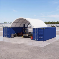 Abri pour conteneur en PVC robuste de qualité industrielle, 40'x 20' X13', à structure monopoutre, sans mur d'extrémité, pour conteneur maritime