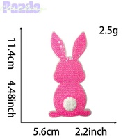 Nuevo Parche Bordado con Lentejuelas Termoadhesivas de Conejito Colorido de Pascua para Decoración de Camisetas, Sudaderas y Gorras