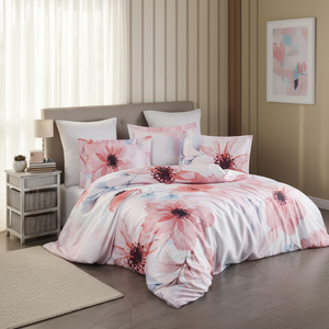 Varol Royal Satin 300TC Duvet Cover <b>Set</b> CASILDA Luxury Floral Single Queen King Twin Sizes for Home Bedding and <b>Comforter</b> Use - Product Image 3