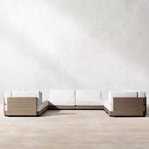 Muebles Modulares de Esquina de Teca Modernos para Exteriores, Juego de Sofás Seccionales de Lujo para Patio y Jardín - Product Image 1