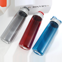 Bouteille d'eau en plastique transparente portable Tritan de 600ml en gros à boire directement pour le sport, le camping et les voyages