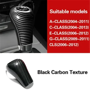 Palanca de cambios de estilo de fibra de carbono ABS, perilla de palanca de cambios, cubierta embellecedora para mercedes-benz W204 W212 C E A G GLS Class, accesorios de coche