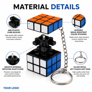 Custom Logo 3x3 Magic <b>Cube</b> Keychain Mini Speed <b>Cube</b> Puzzle Toy Keyring for Promotional Gift Education Stress Relief Office Toy - Product Image 4