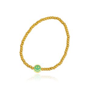 Tarnish Free Waterproof Cute 316l Stainless Steel Jewlery 14k 18k <b>Gold</b> Plated Bead Smiley Face <b>Bracelet</b> Dainty for Women - Product Image 5