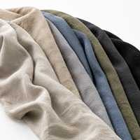 Tissu en lin français 100% stonewashed au mètre 170-180GSM, lin européen OEKO-TEX pour literie, robes, rideaux et ameublement