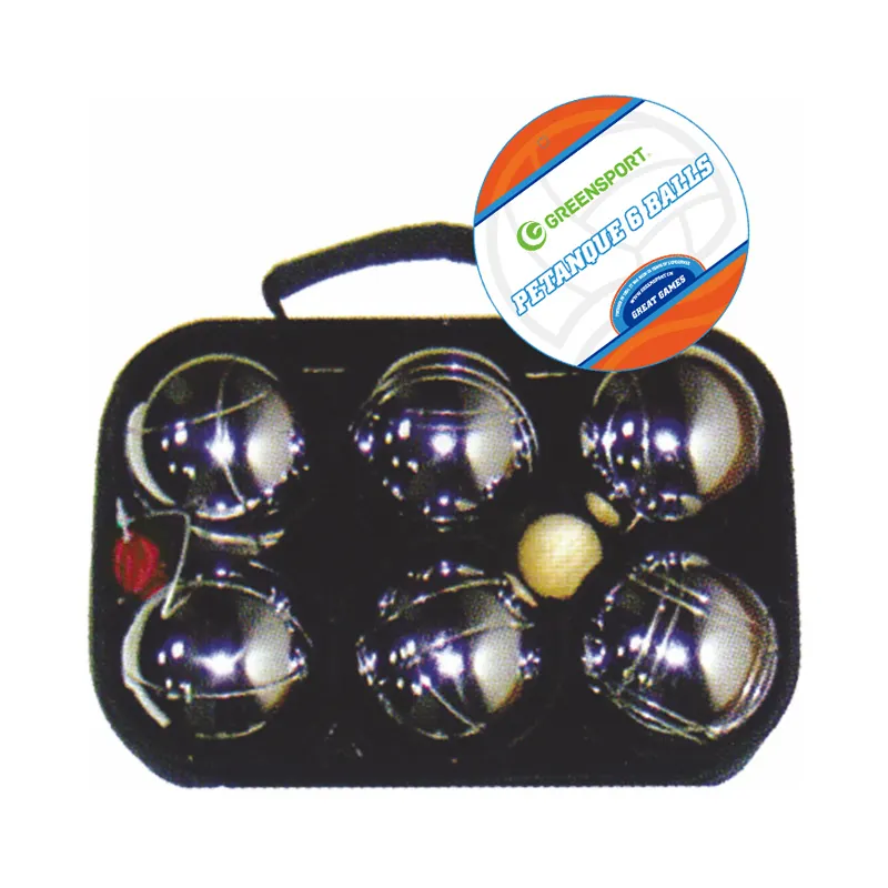 Petanque metal bocce set silver ball