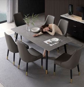 Ensemble <span class=keywords><strong>de</strong></span> <span class=keywords><strong>table</strong></span> à manger en marbre pour petit appartement <span class=keywords><strong>Pied</strong></span> en <span class=keywords><strong>bois</strong></span> <span class=keywords><strong>massif</strong></span> Plaque <span class=keywords><strong>de</strong></span> roche <span class=keywords><strong>Table</strong></span> et chaise rectangulaires - Product Image 5