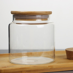 Odm OEM nhà bếp thủy tinh <span class=keywords><strong>container</strong></span> 500ml /16 oz rõ ràng lọ thủy tinh với nút chai nắp cho trà cà phê đậu - Product Image 2