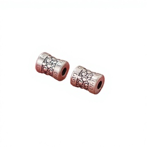 Fansen S999 925 Silver Cylindrical 3D Auspicious Cloud Pattern <b>Spacer</b> Beads Bracelet Handmade DIY String Weaving Rope Jewelry - Product Image 2
