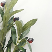Tiges d'olivier artificielles, branches d'olivier avec feuilles et fruits en soie pour la décoration intérieure, la fabrication de couronnes, accessoires pour plantes