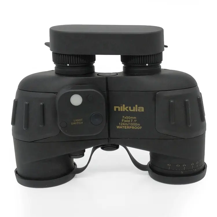 Binocular profesional con retícula, telescopio Digital con brújula, impermeable, 7x50, 10x50, HD