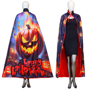 Capa con Estampado de Bruja, <span class=keywords><strong>Hombre</strong></span> <span class=keywords><strong>Lobo</strong></span>, Calabaza y Murciélago para Halloween, Disfraz para Fiesta de Todos los Santos, Venta Caliente Transfronteriza - Product Image 2