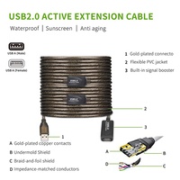 OEM ordenador macho hembra 5M 10M 15M 20M 25M 30M transmisión de datos USB2.0 USB 2,0 repetidor activo Booster Chipset Cable de extensión