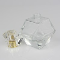 Flacon de parfum vide rectangulaire transparent en verre de luxe, nouveau design, 50 ml, avec vaporisateur à pompe pour l'emballage