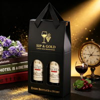 Boîte cadeau en papier kraft personnalisée avec logo pour 2 bouteilles de whisky ou de vin, avec poignée, emballage robuste de qualité supérieure