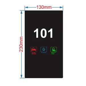 Timbre de placa de Hotel personalizado, cristal templado de retroiluminación táctil, gran número de placa