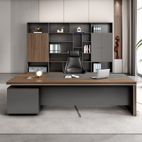 Bureau de style moderne en bois de luxe pour l'aviation, table de bureau en forme de L avec chaise confortable, mobilier de bureau agréable