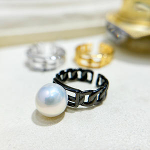 แหวนเงินแท้ S925 สำหรับทำเครื่องประดับแฟชั่น DIY แบบเปล่า สำหรับใส่ลูกปัดกลมขนาด 9-13 มม. รุ่น 10460 อุปกรณ์เสริมสำหรับแหวนมุก - Product Image 2