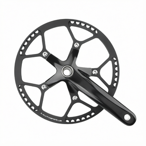 Juego de Bielas de Aluminio Negro Integrado de 170 mm y 130 BCD con Eje Hueco para Bicicletas de Carretera - Product Image 1
