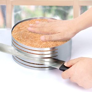 Molde americano redondo telescópico de varias capas para hornear, apto para horno, para cortar y dividir pasteles, molde para mousse, aro para pasteles, divisor de pasteles - Product Image 5