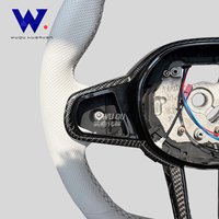 Volant en cuir blanc personnalisé en fibre de carbone pour BMW Série G M3 G80 M4 G82 M5 F90 M8 X3m X4m X5m X6m G3x G1x G0x TY CN