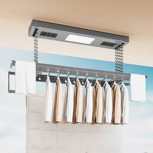 Fully automatic intelligent remote control lifting telescopic household thickened balcony indoor <b>electric</b> <b>drying</b> <b>rack</b> - Product Image 2