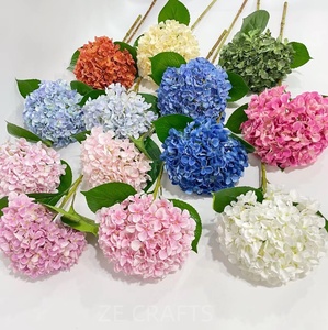 <span class=keywords><strong>Hortensia</strong></span> 3D de una sola rama de alta calidad, venta al por mayor, arreglo de flores falsas para decoración del hogar, bodas, fotografía, hoteles, piezas de tallo - Product Image 3