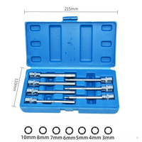 Juego de 7 Puntas de Atornillar Torx Extra Largas de 3/8 Pulgadas, de Acero, de 3-10 mm, para Reparaciones Automotrices en Orificios Profundos, Herramienta Mecánica Profesional