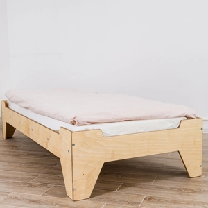 Cama de madera contrachapada Montessori para niños pequeños, ensanchada alargada y cama individual, combinación de cuna grande para guardería - Product Image 6