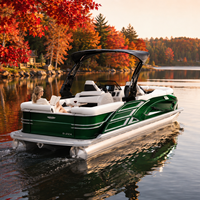 Yacht sportif en aluminium haut de gamme 12 places, bateau ponton de luxe avec système audio, salon avant, échelle de bain et écran LCD pour fêtes aquatiques
