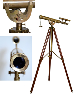 Petit télescope monoculaire en laiton poli doré avec support pour le camping et les aventures en plein air, vente en gros d'usine, prix bas - Product Image 3