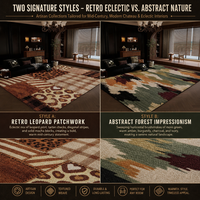 Tapis bouclé vintage de luxe léger à poils ras, résistant à l'usure et aux taches, séchage rapide, sur mesure, pour décoration