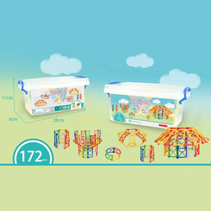 Jouets éducatifs intéressants à faire soi-même, blocs de construction en plastique, 172 pièces, jeu de blocs magiques multicolores pour enfants - Product Image 3