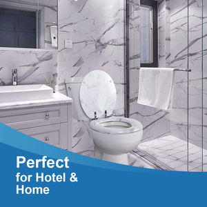 Housse de siège de toilette en <span class=keywords><strong>bois</strong></span> moulé durable à motif de marbre disponible en formes rondes ou allongées - Product Image 5