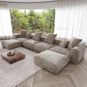 Ensemble de meubles de luxe Atunus pour la maison, compressé sous vide, grand ensemble modulaire en tissu de velours côtelé pour le sol - Product Image 4
