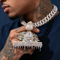 Collar de Plata de Ley S925 con Moissanita y Letra Corazón, Cadena Cubana Estilo Hip Hop, Certificado GRA, Lujo para Hombre, Fiesta Cristiana