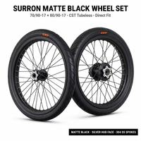 Ensemble de roues Supermoto haute performance de 17 pouces, compatible avec Surron Light Bee X LBX Talaria Sting 17x1.60 17x2.15, pneus CST chromés argentés