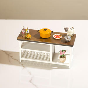 1:12 échelle bois Miniature scène maison de poupée meubles accessoires OB11 bricolage jouet Style bureau et ordinateur bureau ornement - Product Image 3